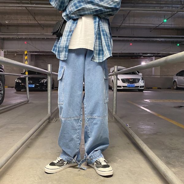 Pánské streetwear kalhoty na skateboard - Light blue, 5XL