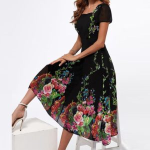 Dámské šaty s květinami Jaelyn - Style1, XXXL