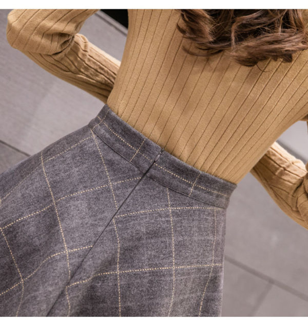 Dámská kostkovaná sukně kombinovaná s kraťasy - Small gray grid, 2XL