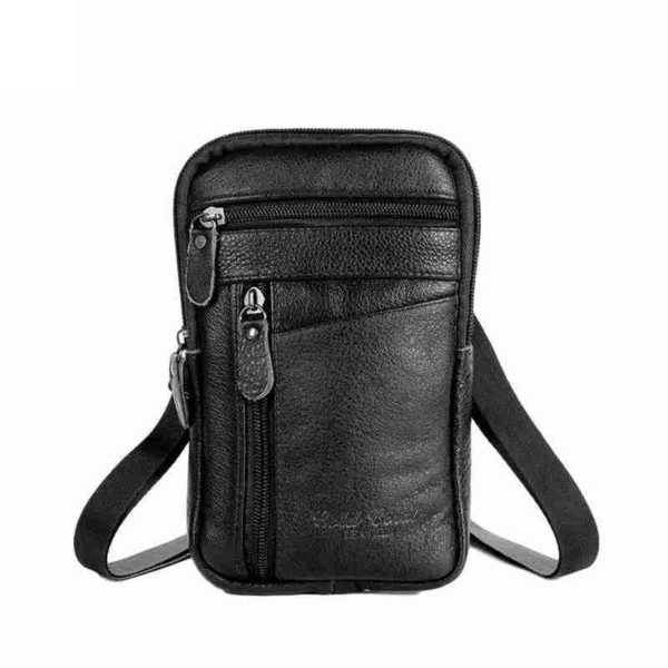 Pánská designová koženková taška přes rameno - Black, China