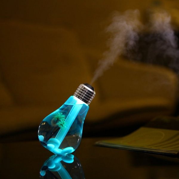 Aroma difuzér / zvlhčovač s LED osvětlením ve tvaru žárovky