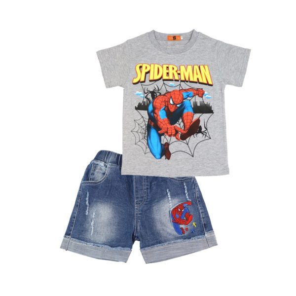 Dětská dvoudílná letní souprava s potiskem Spiderman - tričko + kraťasy - White, 8
