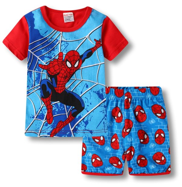 Dětské dvoudílné pyžamo s potiskem Spiderman - tričko + kraťasy - 27, 130 cm