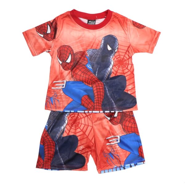 Dětská dvoudílná souprava s potiskem Spiderman - tričko + kraťasy - Red, 8