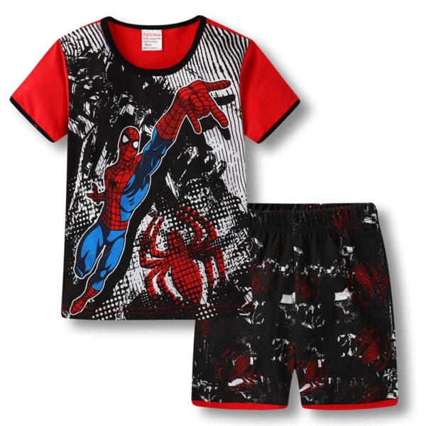 Dětské dvoudílné pyžamo s potiskem Spiderman - tričko + kraťasy - 27, 130 cm