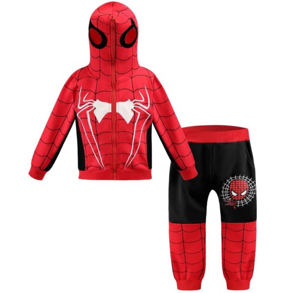 Dětská cosplay tepláková souprava s potiskem Spiderman - Black, 7-8