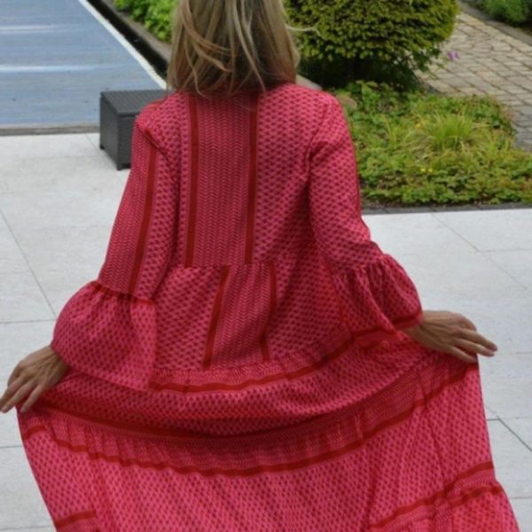 Dámské moderní dlouhé šaty Constance - Red, XXXL