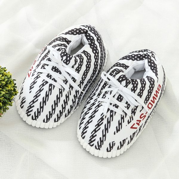 Roztomilé domácí plyšové papuče s tkaničkou - Silver