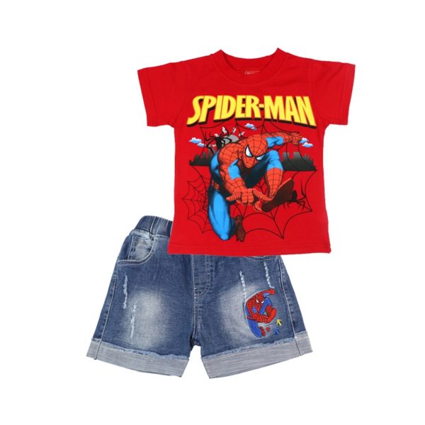 Dětská dvoudílná letní souprava s potiskem Spiderman - tričko + kraťasy - White, 8