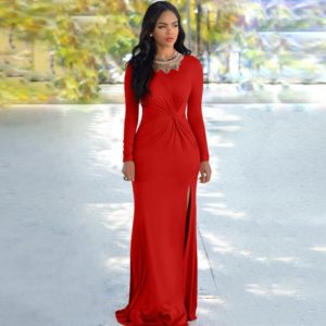 Dámské stylové dlouhé šaty Darcelle - Red, XL