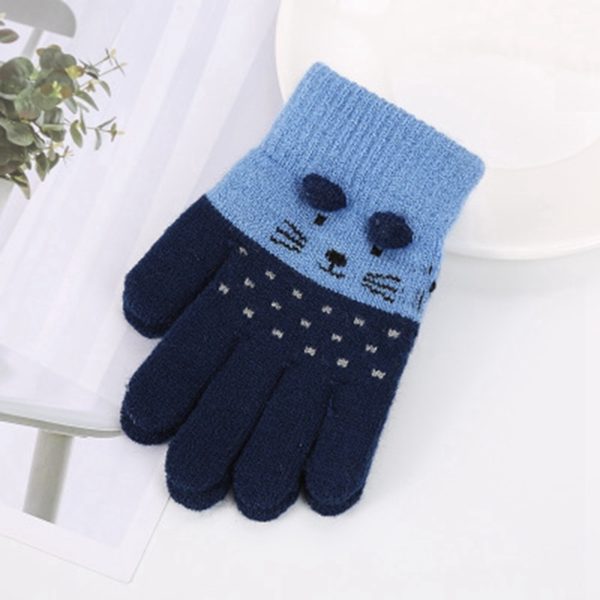 Dětské zimní rukavice s kočkou A125 - 6