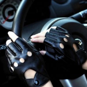 Dámské kožené rukavice bez prstů