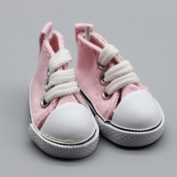 Plátěné boty pro panenku - Svetle-ruzova-2