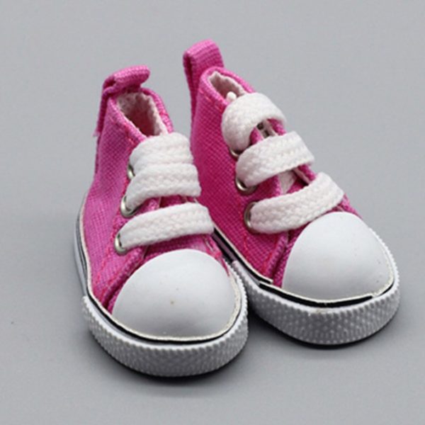 Plátěné boty pro panenku - Svetle-ruzova-2