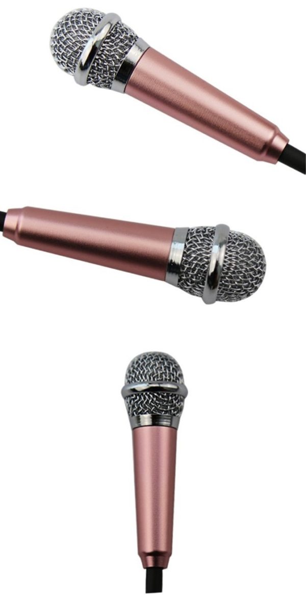 Mini kabelový mikrofon - 4 barvy - Stribrna