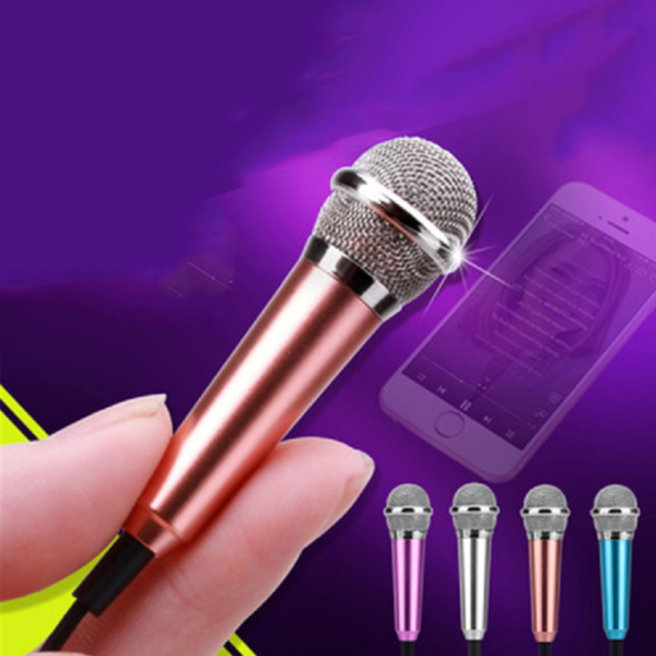 Mini kabelový mikrofon - 4 barvy - Stribrna