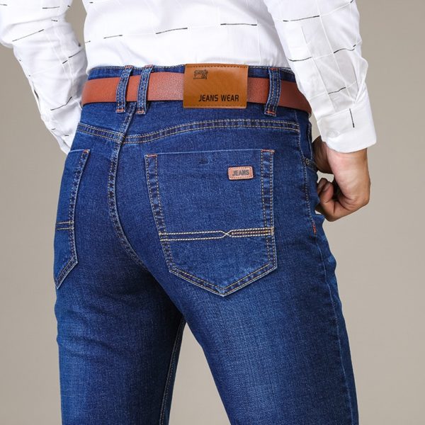 Pánské módní kancelářské džíny v rovném střihu - Blue, 38