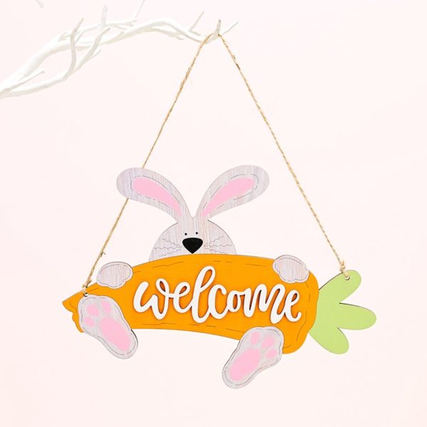 Velikonoční závěsná dekorace na dveře - zajíček - Welcome