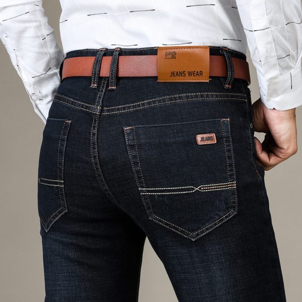 Pánské módní kancelářské džíny v rovném střihu - Blue, 38