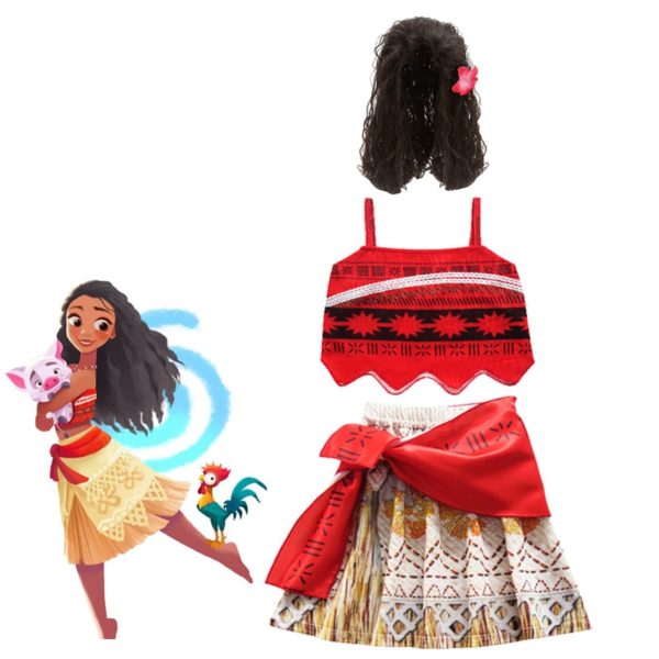 Krásný princeznovský kostým pro dívky - Vaiana - 04, 10-let