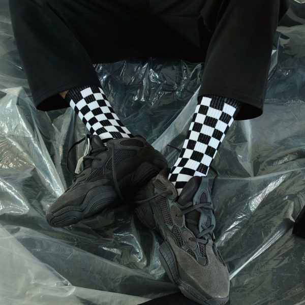 Unisex vysoké prodyšné kostkované ponožky - 6