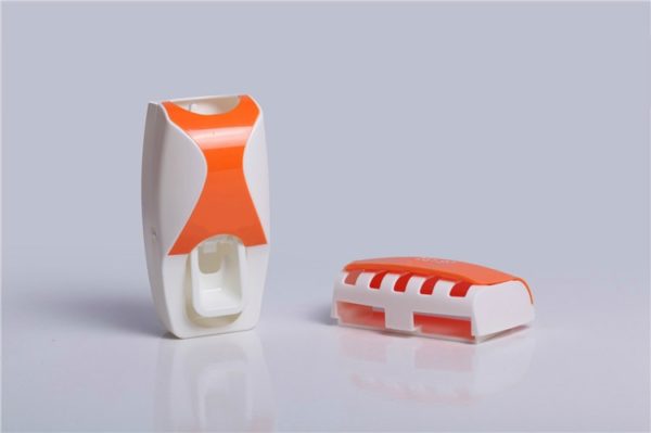Dávkovač na zubní pastu + držák na kartáčky - Orange
