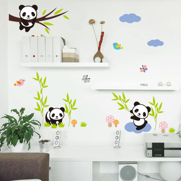 Dětská samolepka na zeď - pandy