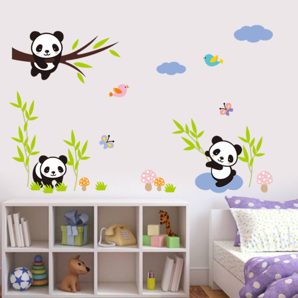 Dětská samolepka na zeď - pandy