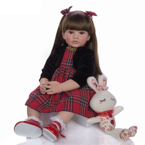Realistická panenka s dlouhými vlasy 60 cm