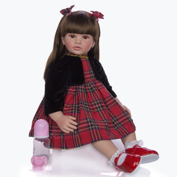 Realistická panenka s dlouhými vlasy 60 cm