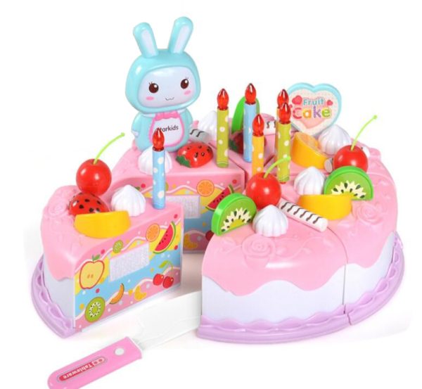 Dětská hrací sada - Plastový dort - 37pcs pink