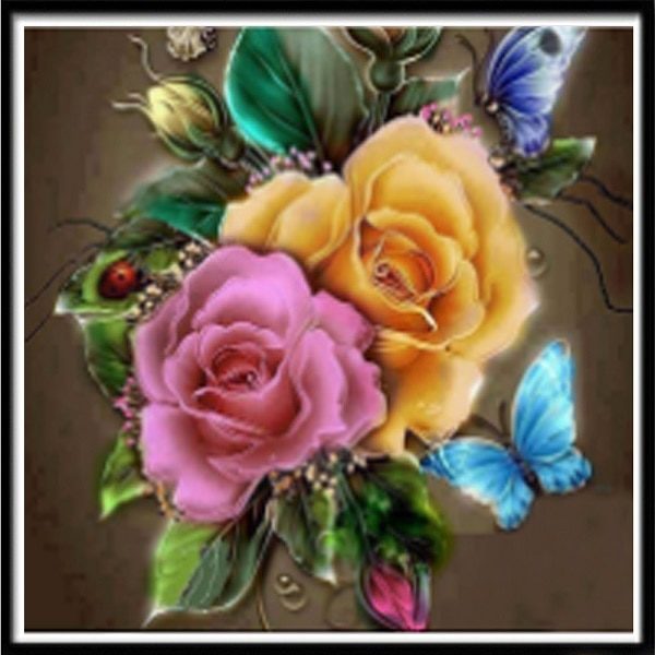 DIY obraz z kamínků Flower - 9611, 3030cm