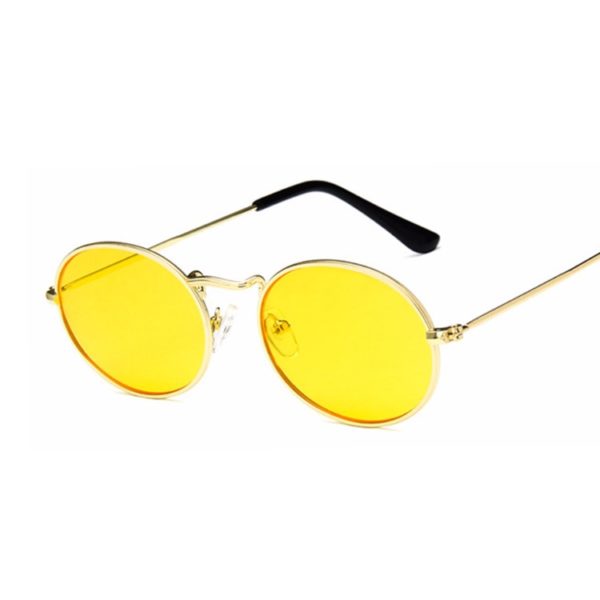 Retro oválné slunešní brýle Lara - GoldBrown