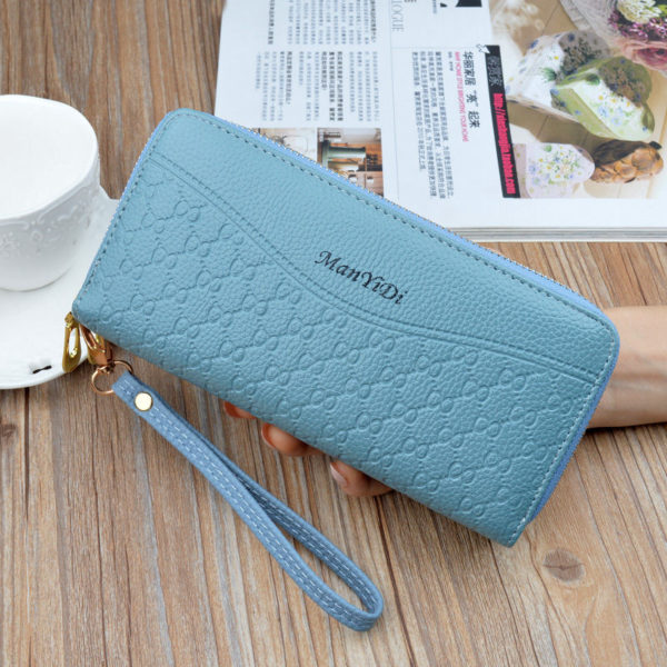 Luxusní dámská peněženka s dvojitým zipem - 2-blue