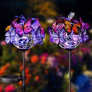 Zahradní solární osvětlení s motýlky