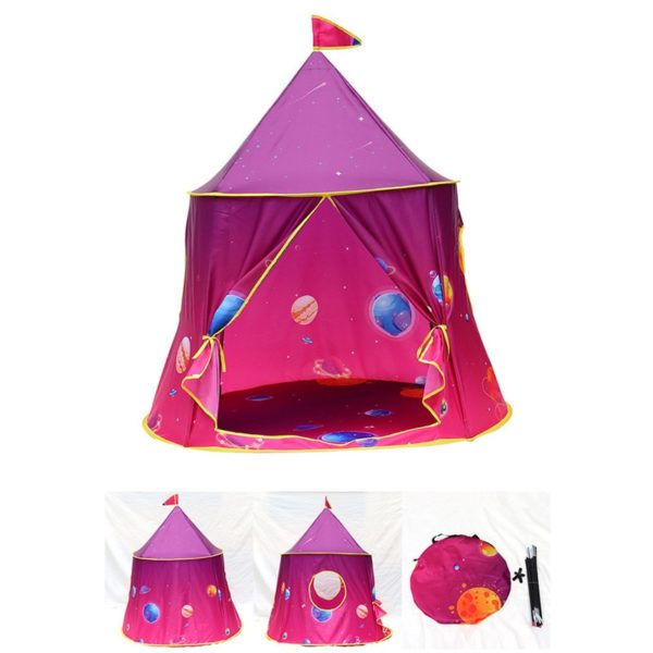 Skládací dětský stan v duhovém provedení - Purple Pink