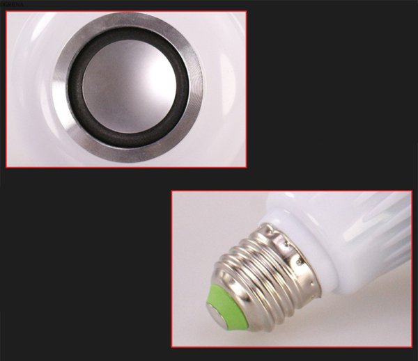 RGB LED bezdrátová žárovka s bluetooth reproduktorem