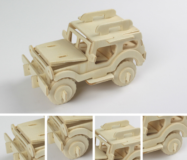 3D dřevěné skládačky vojenské auto - dřevěné hračky