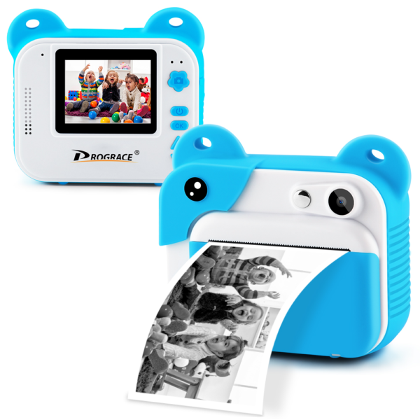 Dětský roztomilý fotoaparát / videokamera na termo kotoučky - 8g-card-blue-camera